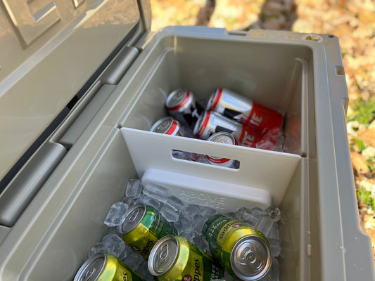ice pack divider shown inside a yeti tundra hard cooler