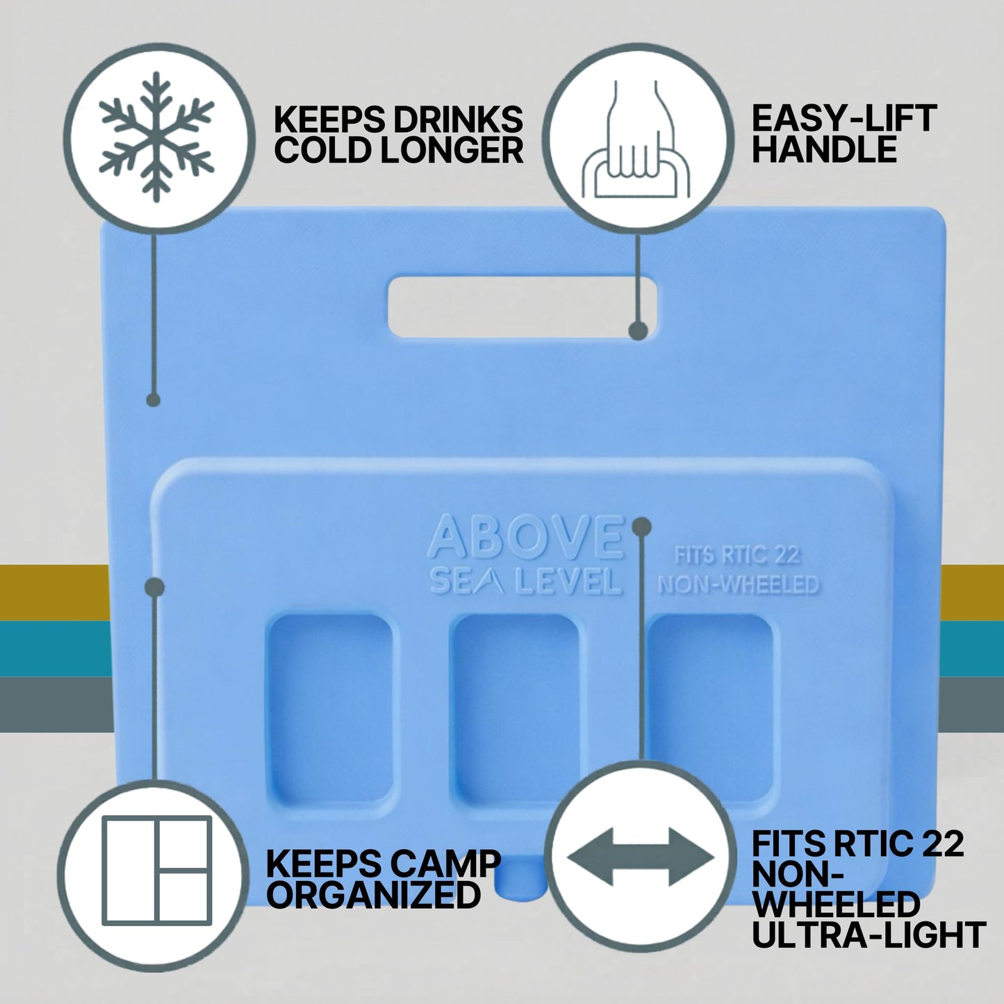 Ice Pack Divider for RTIC 22 Non-Wheeled Ultra-Light