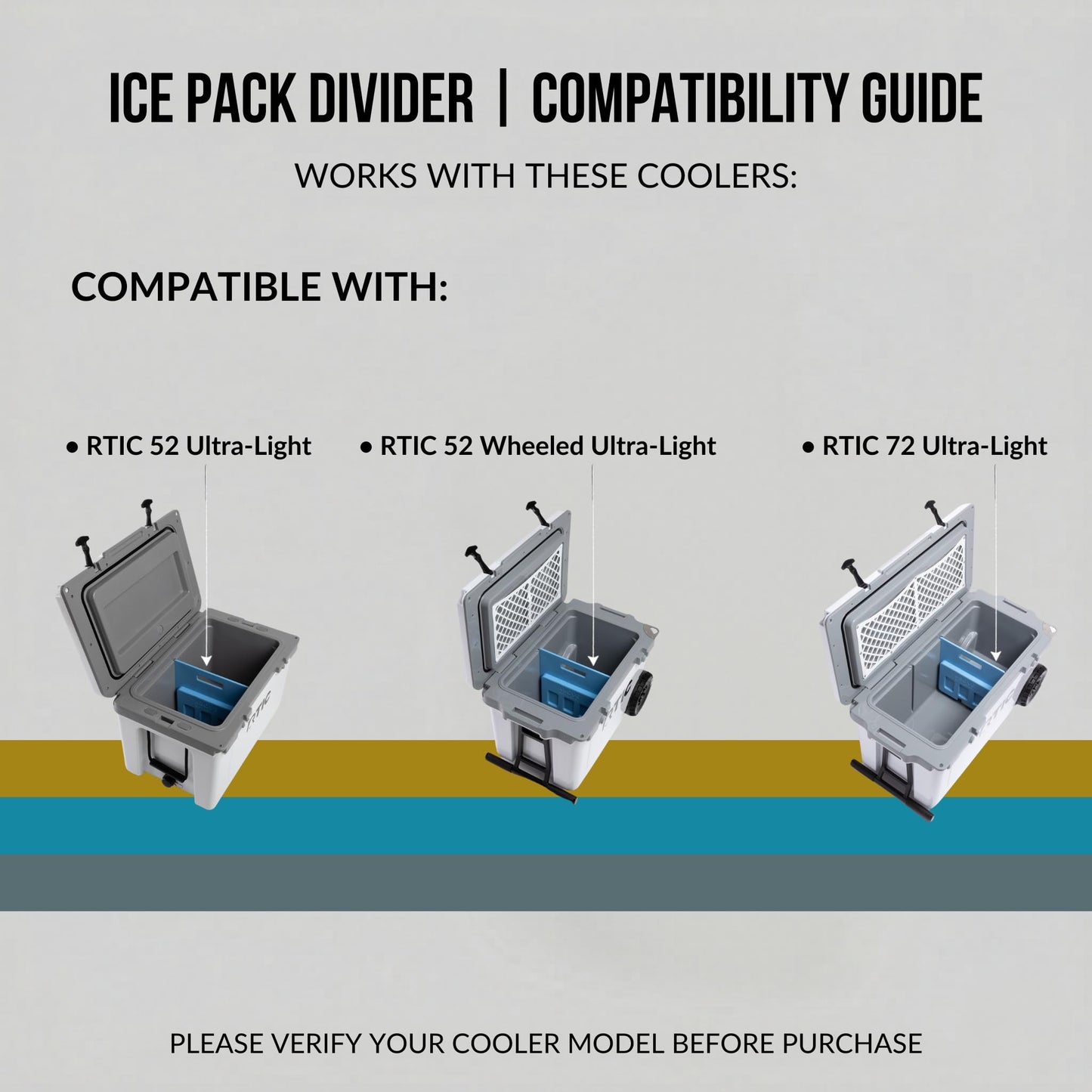 Ice Pack Divider for RTIC 52/72 Ultra-Light Cooler