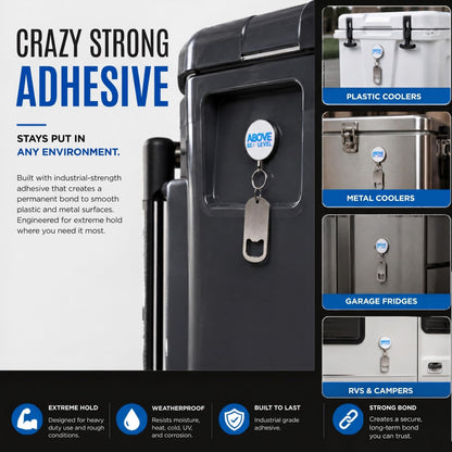Adhesive Retractable Bottle Opener for Coolers