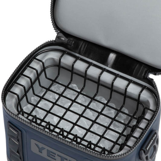 wire basket shown installed in the yeti hopper flip 8qt soft cooler